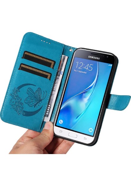 Kredi Kartı Yuvası Ayrılabilir El ile Samsung Galaxy J3 2016 Için Flip Case (Yurt Dışından)