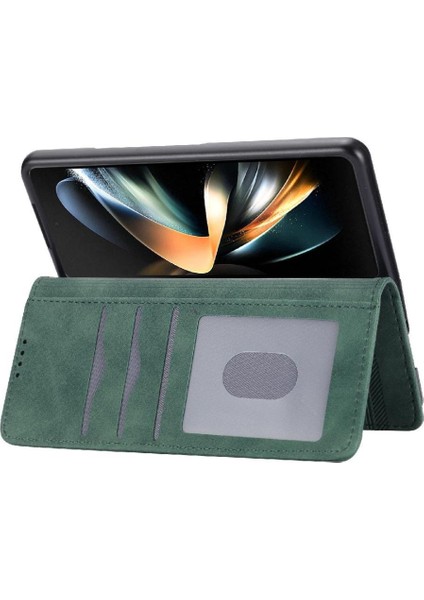 Manyi Mall Samsung Galaxy Z Için Flip Case Fold 4 Premium Kart Yuvaları Nakit Cep (Yurt Dışından)