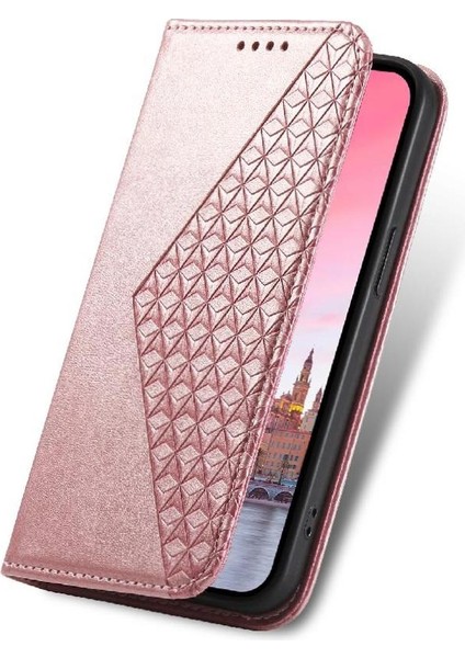 Realme 11 Pro Için Flip Case Standı El Kayışı Eşkenar Dörtgen Şekli Günlük Kullanım Cüzdan (Yurt Dışından)