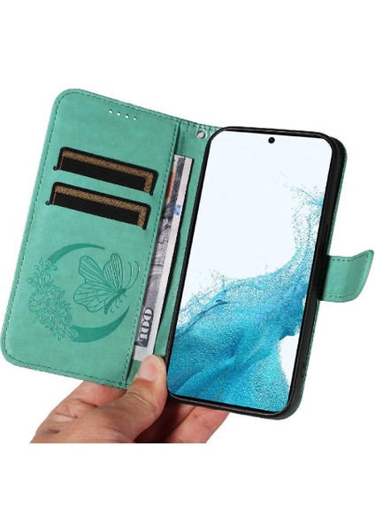 Manyi Mall Samsung Galaxy S21 Artı Yüksek Kaliteli Deri ile Kabartmalı Flip Case (Yurt Dışından)