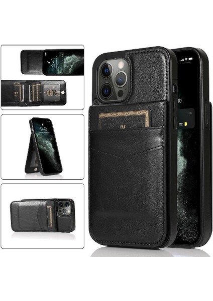 Kredi ile IPhone 13 Pro Premium Deri Çanta Cüzdan ile Uyumlu (Yurt Dışından)