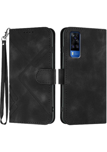 Kart Yuvası Standı ile Vıvo Y51 Için Flip Case Cüzdan Pu Deri Kapak Çevirin (Yurt Dışından)