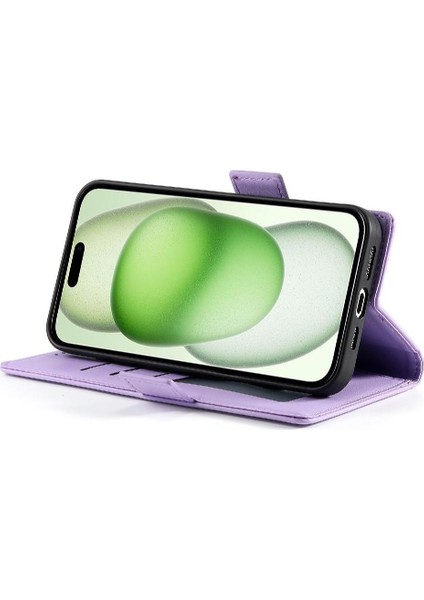 IPhone 15 Için Flip Case Artı Kart Yuvaları Günlük Kullanım Iş Cüzdan Flip (Yurt Dışından)