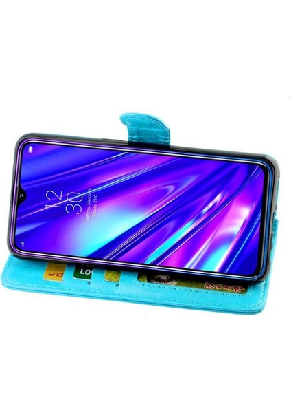 Realme 5 Pro Manyetik Kapatma Pu Deri Darbeye Dayanıklı Kart Için Flip Case (Yurt Dışından)