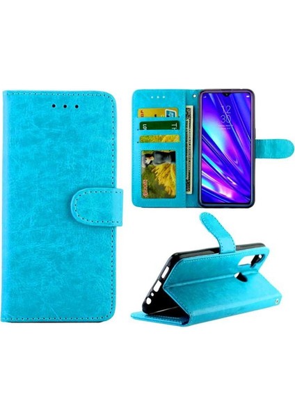 Realme 5 Pro Manyetik Kapatma Pu Deri Darbeye Dayanıklı Kart Için Flip Case (Yurt Dışından)
