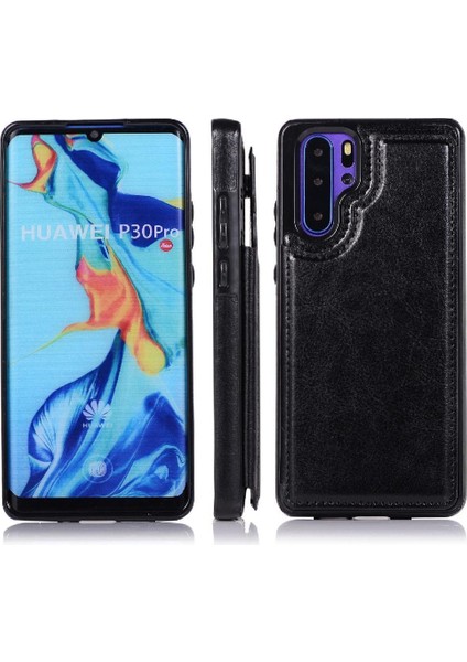 Huawei P30 Pro Kart Yuvaları Için Cüzdan Kılıf Kickstand Çift Manyetik Toka (Yurt Dışından)