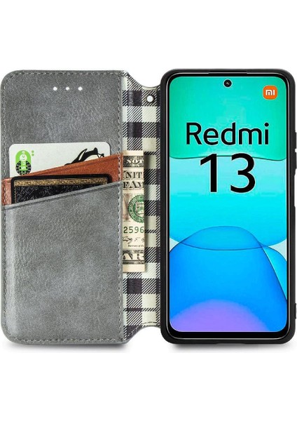Xiaomi Redmi Için Flip Case 13 4g Kapak Çevirin Kılıf Zarif Cüzdan (Yurt Dışından)