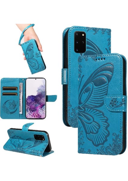 Samsung Galaxy S20 Artı Yüksek Kaliteli Deri ile Kabartmalı Flip Case (Yurt Dışından)
