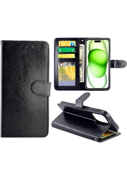 IPhone 15 Için Flip Case Artı Manyetik Kapatma Darbeye Kickstand Kart (Yurt Dışından)