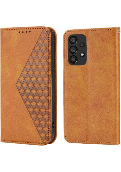 Samsung Galaxy A73 5g Için Flip Case Standı Eşkenar Dörtgen Şekli Cüzdan El Kayışı (Yurt Dışından)