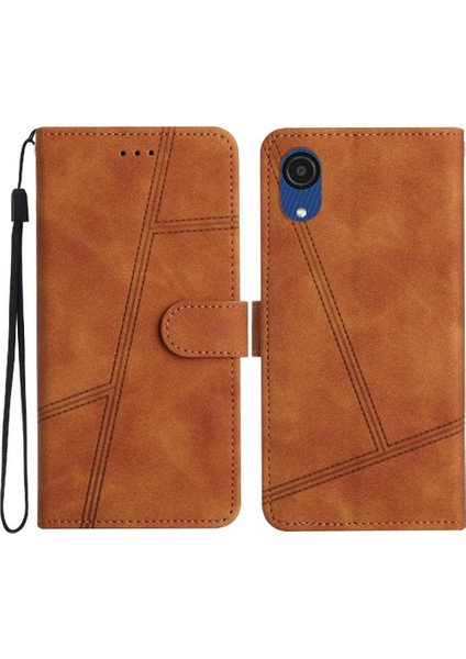 Samsung Galaxy A03 Çekirdek Bilek Kayışı Flip Için Flip Case Folio Kart Yuvaları Pu (Yurt Dışından)