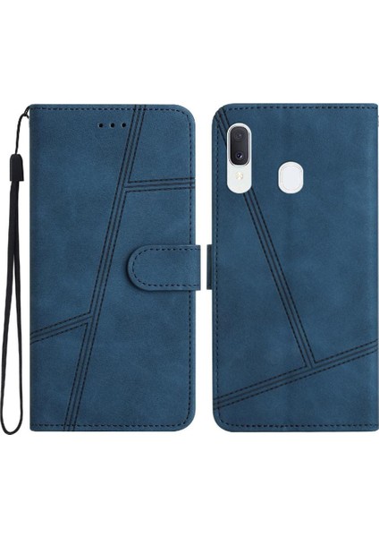 Samsung Galaxy A20E Cüzdan Pu Deri Kart Yuvaları Için Flip Case Tutucu Tam (Yurt Dışından)