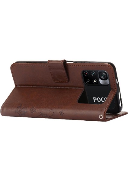 Xiaomi Poco M4 Pro 4g Için Pu Deri Manyetik Kapatma Kartı Durumda Bilek (Yurt Dışından) modelleri