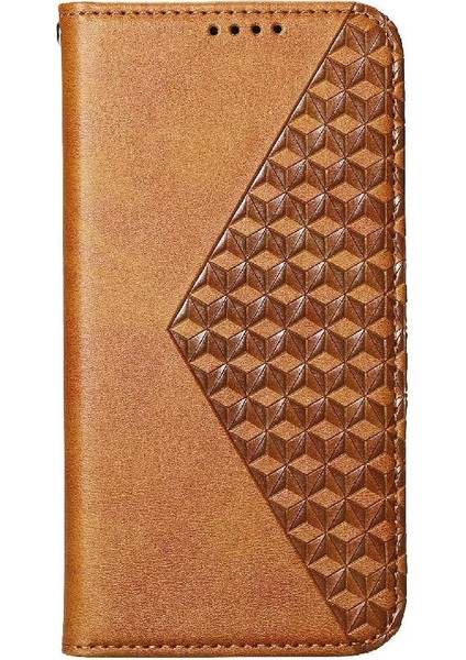 IPhone 15 Için Flip Case Pro El Kayışı Günlük Kullanım Eşkenar Dörtgen Şekli Standı Cüzdan (Yurt Dışından)