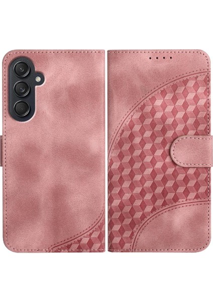 Samsung Galaxy M55 Darbeye Deri Kılıf Için Flip Case Geometrik Desen (Yurt Dışından)