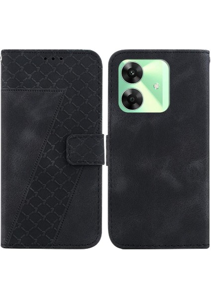 Realme C61 Kart Yuvası Fonksiyonu Için Telefon Kılıfı Cüzdan Kabartmalı Desen Pu (Yurt Dışından)