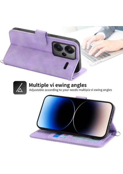 Xiaomi Redmi Not Için Flip Case 13 Pro Artı 5g Kabartmalı Bileklik Çoklu (Yurt Dışından)