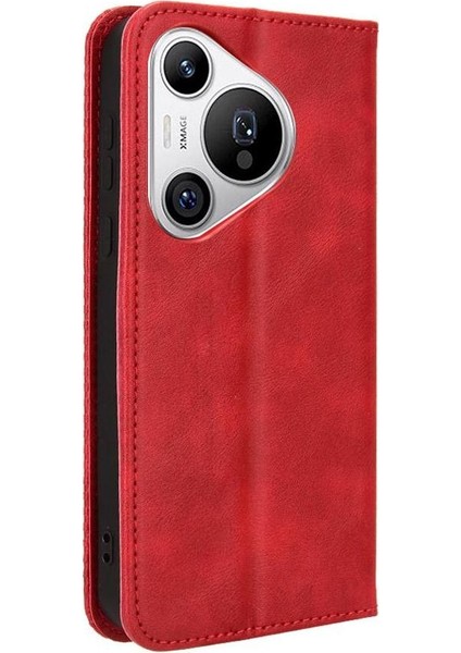 Huawei Pura 70 Için Kılıf Manyetik Kapatma Cüzdan Pu Deri (Yurt Dışından)