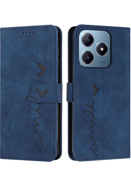 Realme C61 Kart Ekleme Pu Deri Yan Toka Aşk Için Flip Case (Yurt Dışından)