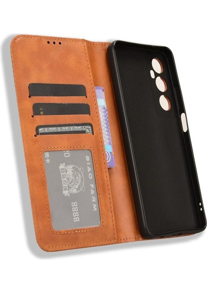 Realme C65 4g Manyetik Kapatma Pu Deri Cüzdan Için Kılıf (Yurt Dışından) modelleri