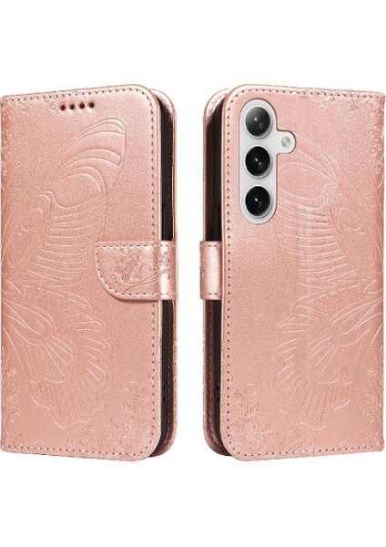 Samsung Galaxy S24 Artı Yüksek Kaliteli Deri ile Kabartmalı Flip Case (Yurt Dışından)