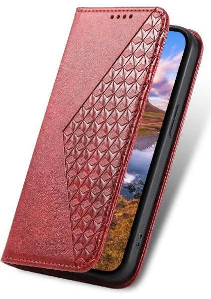 Xiaomi 12 Için Flip Case El Kayışı Günlük Kullanım Eşkenar Dörtgen Şekli Cüzdan Standı (Yurt Dışından)