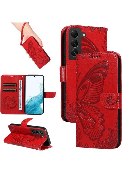 Kredi Kartı Yuvası Ayrılabilir El ile Samsung Galaxy S22 Için Flip Case (Yurt Dışından)