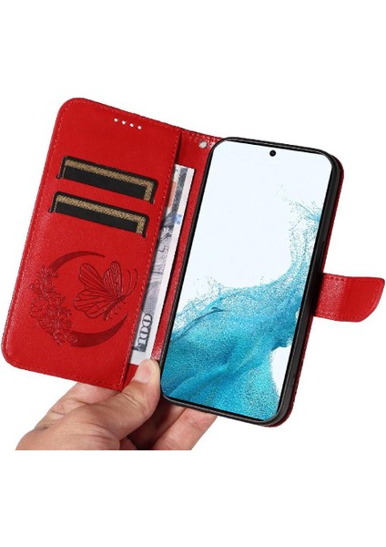 Kredi Kartı Yuvası Ayrılabilir El ile Samsung Galaxy S22 Için Flip Case (Yurt Dışından)