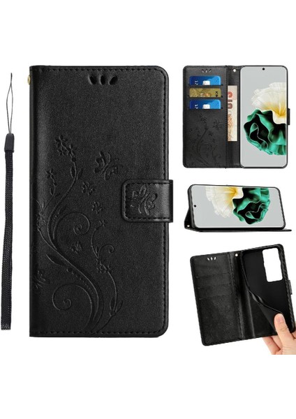 Huawei P60 Kart Tutucu Bilek Kayışı Pu Deri Manyetik Için Filp Durumda (Yurt Dışından)