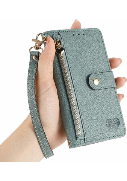 Oppo A3 Pro Için Flip Case Darbeye Cüzdan Deri Kılıf Fermuar Aşk (Yurt Dışından)