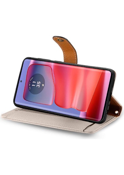 Motorola Kenar 50 Pro Aşk Deri Kılıf Cüzdan Fermuar Için Flip Case (Yurt Dışından)