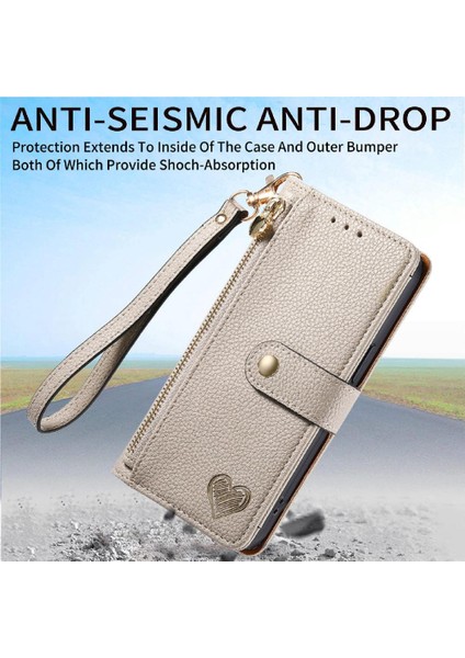 Motorola Kenar 50 Pro Aşk Deri Kılıf Cüzdan Fermuar Için Flip Case (Yurt Dışından)