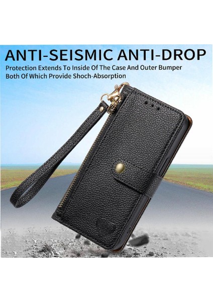 Oppo A3 Pro Için Flip Case Darbeye Cüzdan Deri Kılıf Fermuar Aşk (Yurt Dışından)