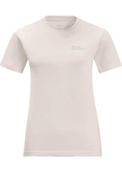 Jack Wolfskin Essential T W Kadın Ekru T-Shirt