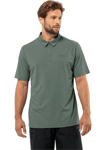 Jack Wolfskin Delgami Polo M Erkek Yeşil Polo T-Shirt