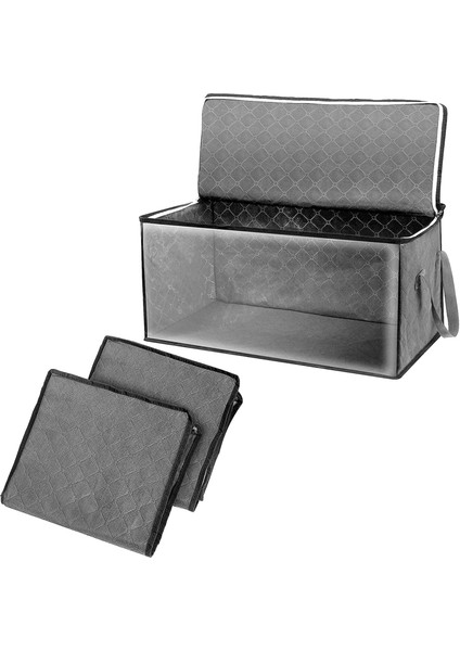 Yorgan Saklama Torbaları, 3 Adet Katlanabilir Yorgan Saklama Çantası Toz Geçirmez Nem Geçirmez Şeffaf Pencere Fermuar Kapatma Büyük Kapasiteli Gardırop Battaniye Havlu Yastık Kıyaf (Yurt Dışından)