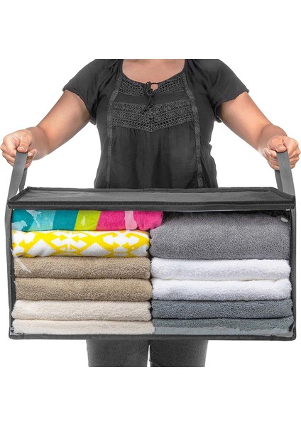 Yorgan Saklama Torbaları, 3 Adet Katlanabilir Yorgan Saklama Çantası Toz Geçirmez Nem Geçirmez Şeffaf Pencere Fermuar Kapatma Büyük Kapasiteli Gardırop Battaniye Havlu Yastık Kıyaf (Yurt Dışından) fiyatları