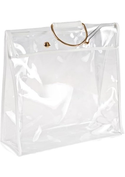 Çanta Için Toz Torbaları Anahtar Saplı Fermuar Dolap Için Yerden Tasarruflu Tutucu, Şeffaf Pvc Çanta Tozsuz Kapak Nem Geçirmez Çanta Saklama Çantası (B) (Yurt Dışından)