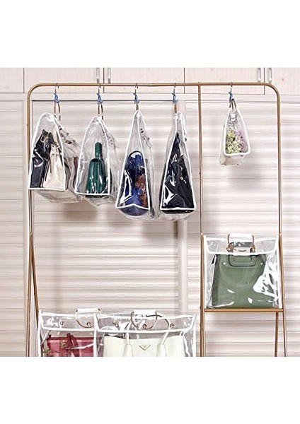 Çanta Için Toz Torbaları Anahtar Saplı Fermuar Dolap Için Yerden Tasarruflu Tutucu, Şeffaf Pvc Çanta Tozsuz Kapak Nem Geçirmez Çanta Saklama Çantası (B) (Yurt Dışından) modelleri