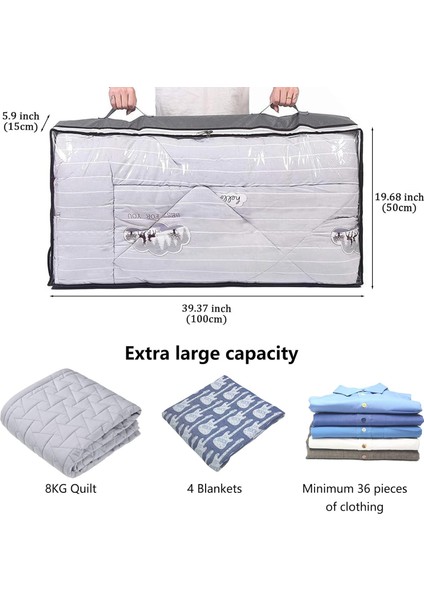 Paket Yatak Altı Saklama Torbaları, 75L Büyük Kapasiteli Yatak Altı Saklama Kutuları Battaniye Yastıkları Yorgan Yorganları Için Şeffaf Pencere Tasarımlı Nefes Alabilen Yatak Altı (Yurt Dışından) fiyatları
