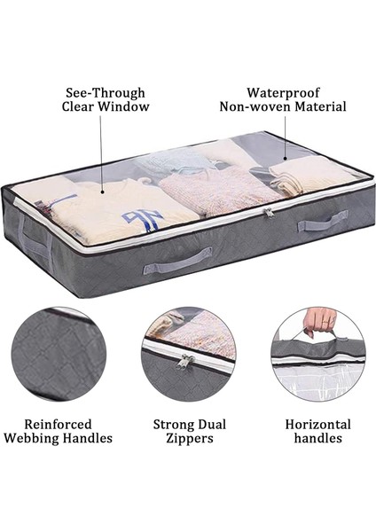 Paket Yatak Altı Saklama Torbaları, 75L Büyük Kapasiteli Yatak Altı Saklama Kutuları Battaniye Yastıkları Yorgan Yorganları Için Şeffaf Pencere Tasarımlı Nefes Alabilen Yatak Altı (Yurt Dışından) modelleri