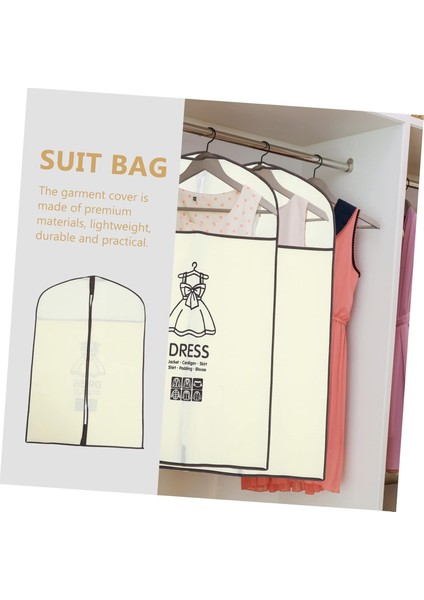 5 Adet Giyim Tozluk Palto Kapak Asılı Elbise Örtüsü Takım Elbise Koruyucu Kapak Ceket Saklama Çantası Elbise Saklama Çantası Elbise Çantası Giyim Çantası Kıyafet Saklama Çantası Do (Yurt Dışından) fırsatları