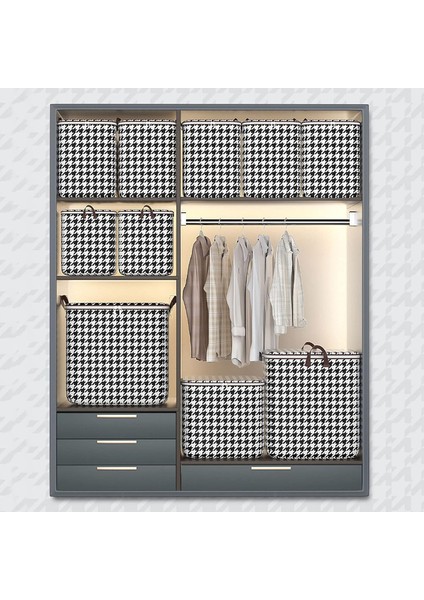 Saklama Torbaları, Giysi Saklama Kutuları Dolap Düzenleyiciler Dalı Saplı Saklama Kapları, Kaz Ayağı Siyah & Beyaz (Yurt Dışından) modelleri