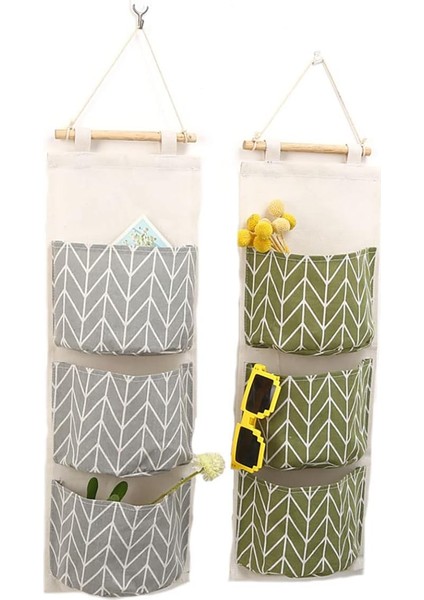 Asılı Saklama Çantası, Duvara Monte 3 Çanta Kreş Saklama Çantası Kapı Üstü Depolama Cepler Kumaş Duvar Kapı Dolabı Asılı Saklama Çantası Organizatör 2 Paket Lovely ARROW01 (Yurt Dışından)