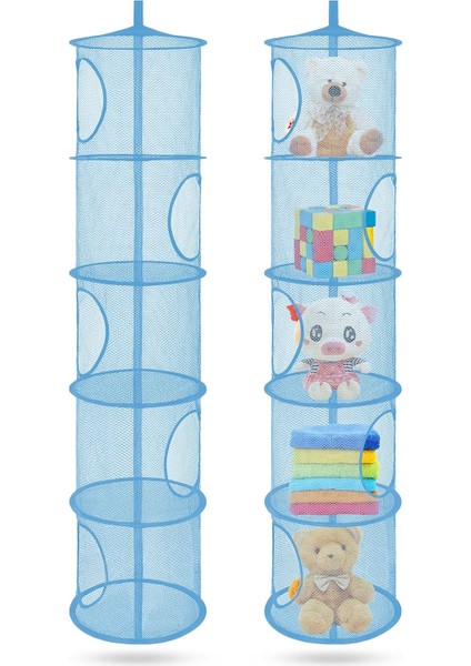 Çocuk Odası, Banyo ve Balkon Için 2 Adet Asılı Örgü Depolama Sepeti, Katlanabilir Köşe Space Saver Organizatör 5 Katmanlı, Peluş Oyuncaklar, Eldivenler, Şapkalar, Çorap Depolama (M (Yurt Dışından) indirimleri