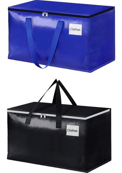 2 Paket Ağır Hizmet Taşıma Çantaları, Fermuarlı ve Etiket Cepli Ekstra Büyük Paketleme Çantaları, Yerden Tasarruf Için Kulplu Taşıma Çantaları, Taşıma Için Elbise Saklama Çantası, (Yurt Dışından)