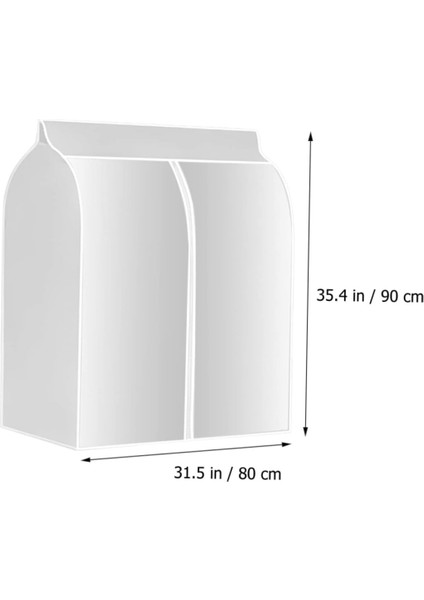 Giysi Kılıfı Dolap Için Askılı Giysi Çantaları Saklama Bez Koruyucu Giysiler Için Saklama Torbaları Yarı Saydam Giyim Çantası Elbise Askısı Çantası Peva - Elbise Kılıfı Beyaz (Yurt Dışından)