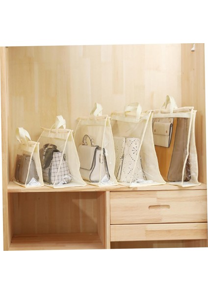 Çantalar Için Toz Torbaları, Çanta Saklama Organizatörü Çantalar Için 5 Boyutlu Şeffaf Toz Torbaları Fermuarlı ve Kulplu Toz Torbaları Çantalar Için Çanta Saklama Çanta Bej Saklama (Yurt Dışından) fiyatları