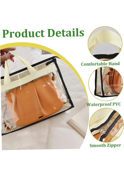 Çantalar Için Toz Torbaları, Çanta Saklama Organizatörü Çantalar Için 5 Boyutlu Şeffaf Toz Torbaları Fermuarlı ve Kulplu Toz Torbaları Çantalar Için Çanta Saklama Çanta Bej Saklama (Yurt Dışından) fırsatları