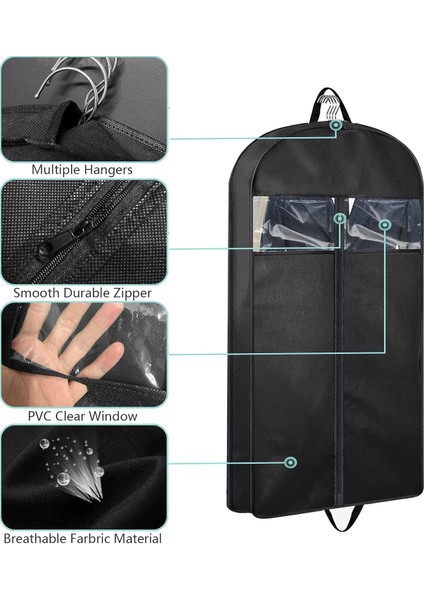 43" Dolapta Saklama ve Seyahat Için Takım Elbise Çantaları, Erkekler ve Kadınlar Için 4" Körüklü Askılı Elbise Çantaları, Giysiler, Paltolar, Ceketler, Gömlekler, Elbiseler Için Sa (Yurt Dışından) fırsatları